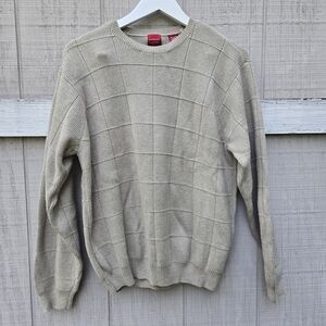 Y2K Arrow Men's Beige Light Tan Grandpa Grandpacore Knit Crewneck Sweater M
